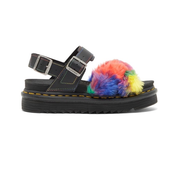 Dr Marten 2 colorful Furry Sandal size 7 - Picture 4 of 9